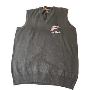 Vintage Harriton Football Team Embroidered Sweater Vest Mens Medium